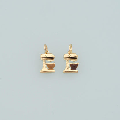 Gold Coffee Charm,18K Gold Filled Coffee Machine Pendant,Enamel Coffee Machine Charm Bracelet Necklace for DIY Jewelry Making