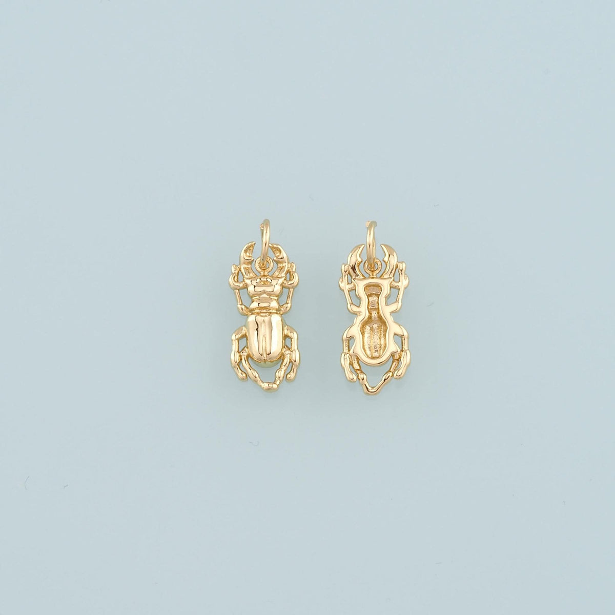 Gold Beetle Charms,18K Gold Filled Beetle Pendant,Insect Charm Bracelet Necklace for DIY Jewelry Making Supply