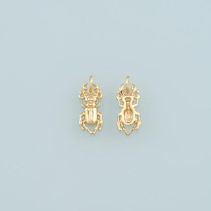 Gold Beetle Charms,18K Gold Filled Beetle Pendant,Insect Charm Bracelet Necklace for DIY Jewelry Making Supply