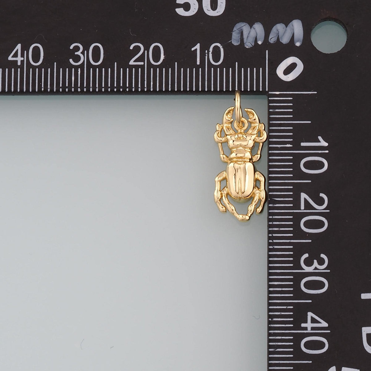 Gold Beetle Charms,18K Gold Filled Beetle Pendant,Insect Charm Bracelet Necklace for DIY Jewelry Making Supply