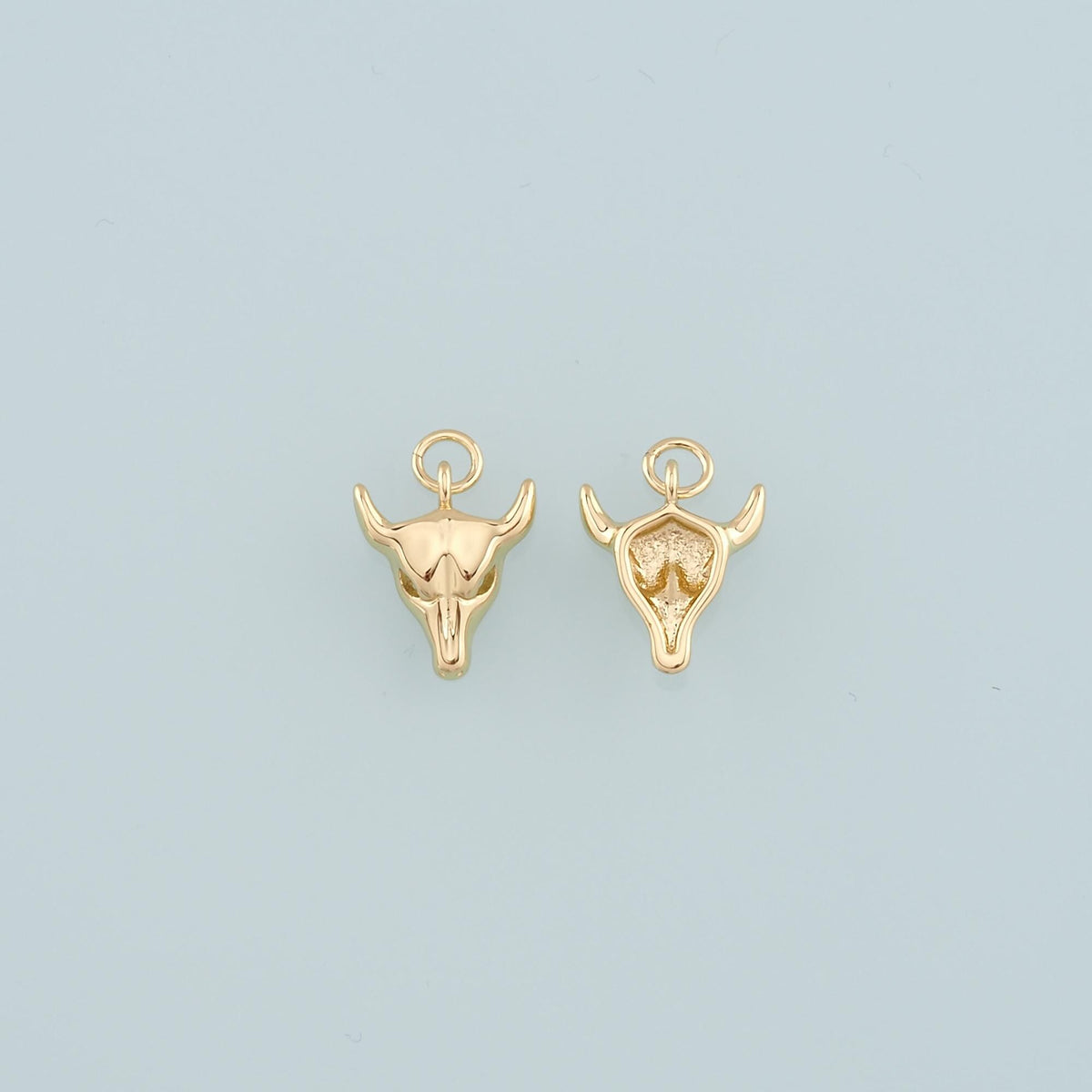 Gold Ox Charms,18K Gold Filled Bull Head Pendant,Bull Charm Bracelet Necklace for DIY Jewelry Making Supply
