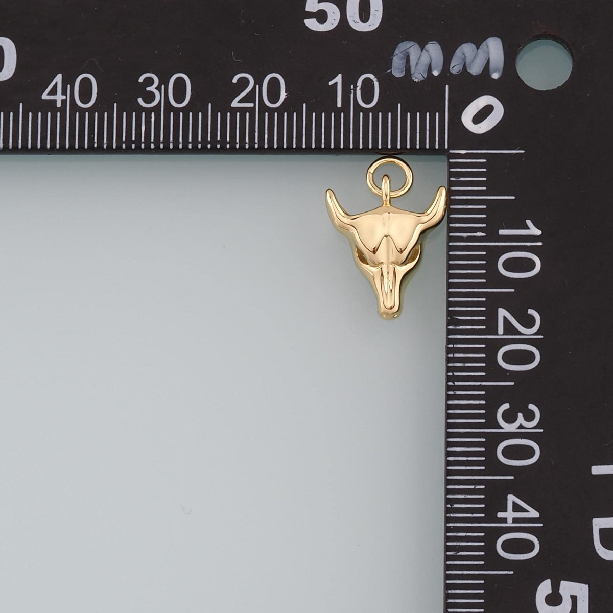 Gold Ox Charms,18K Gold Filled Bull Head Pendant,Bull Charm Bracelet Necklace for DIY Jewelry Making Supply