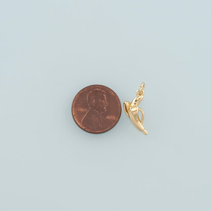 Gold Banana Charms,18K Gold Filled Banana Pendant,Fruit Charm Bracelet Necklace for DIY Jewelry Making Supply