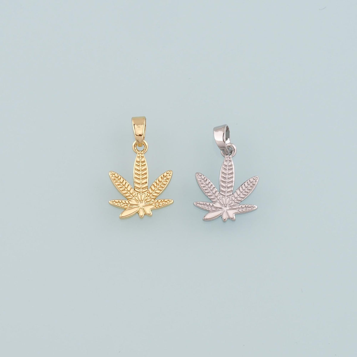 18K Gold Filled Leaf Charm Pendant for Jewelry Making