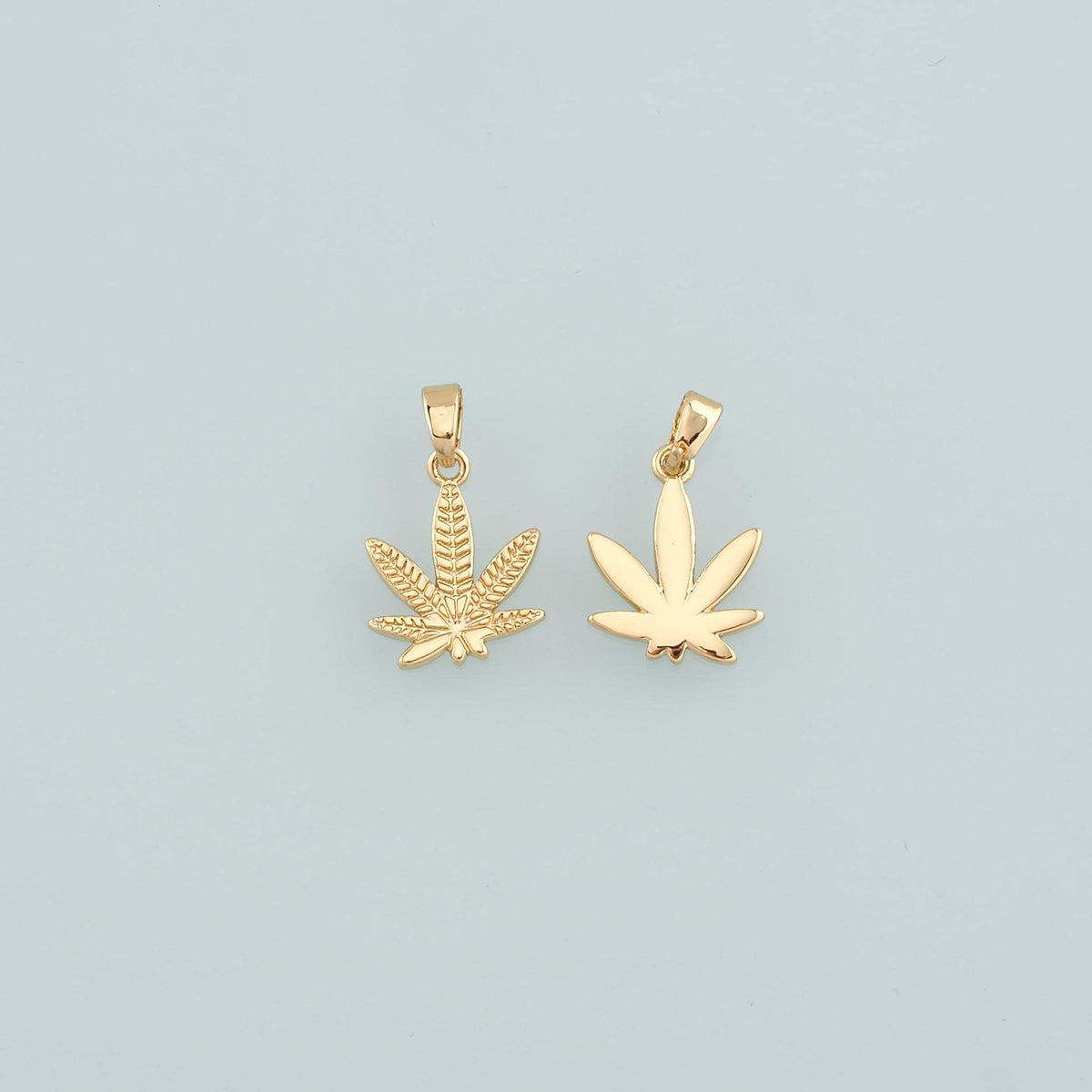 18K Gold Filled Leaf Charm Pendant for Jewelry Making