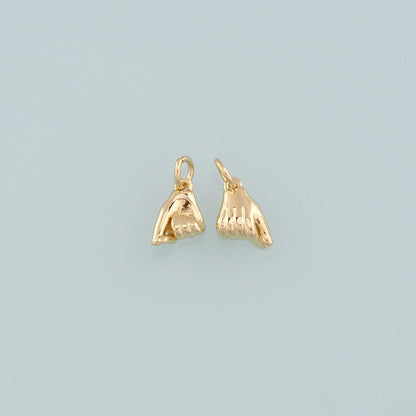18K Gold Filled Hand Charm Pendant for Jewelry Making