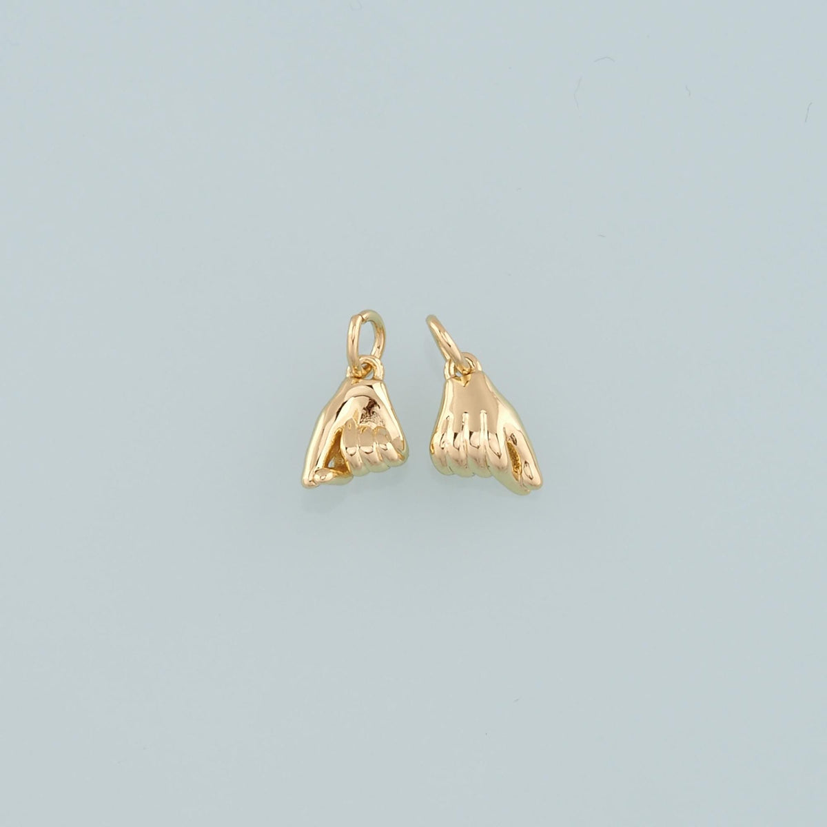 Gold Hand Charms,18K Gold Filled Gesture Pendant,Hand Charm Bracelet Necklace for DIY Jewelry Making Supply