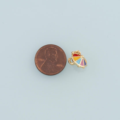 18K Gold Filled Enamel Charm Pendant for Jewelry Making