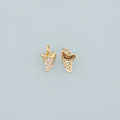 18K Gold Filled Cubic Zirconia Charm Pendant for Jewelry Making