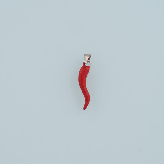Silver Horns Pendant,Enamel Horns Charm Bracelet Necklace for DIY Jewelry Making Supply