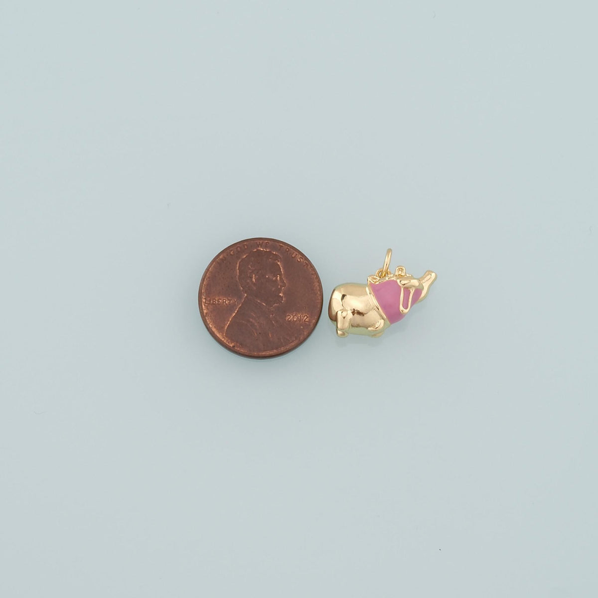 18K Gold Filled Elephant Enamel Charm Pendant for Jewelry Making