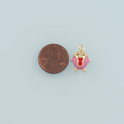 18K Gold Filled Hand Enamel Charm Pendant for Jewelry Making