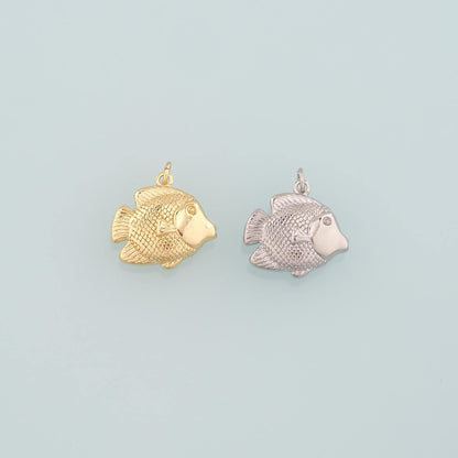 Gold Fish Charms,18K Gold Filled Fish Pendant,Cute Fish Charm Bracelet Necklace for DIY Jewelry Making Supply