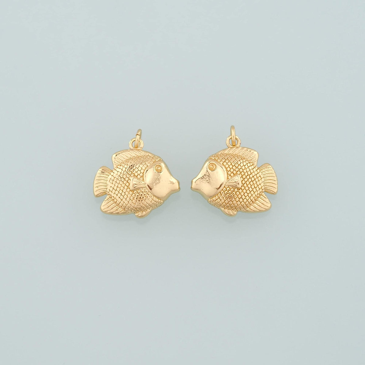 Gold Fish Charms,18K Gold Filled Fish Pendant,Cute Fish Charm Bracelet Necklace for DIY Jewelry Making Supply