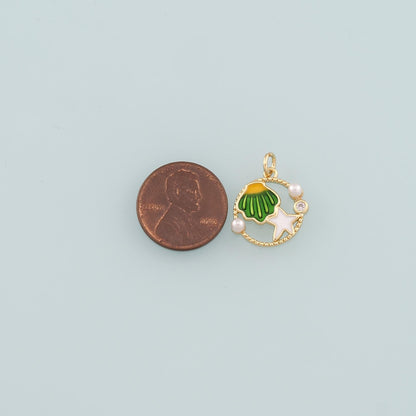 18K Gold Filled Star Enamel Charm Pendant for Jewelry Making