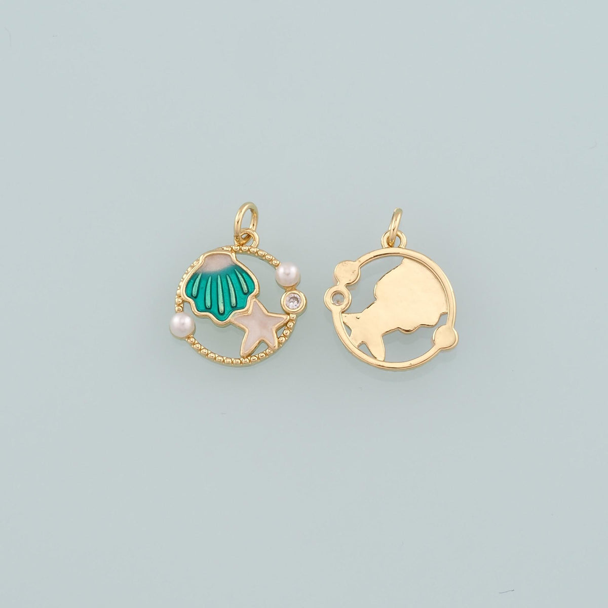 18K Gold Filled Star Enamel Charm Pendant for Jewelry Making