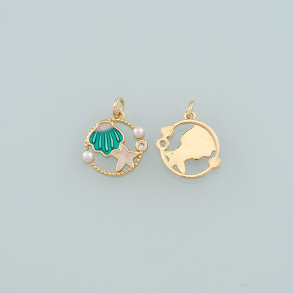18K Gold Filled Star Enamel Charm Pendant for Jewelry Making