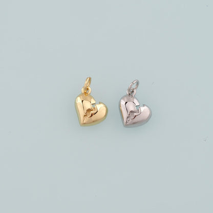 18K Gold Filled Heart Charm Pendant for Jewelry Making