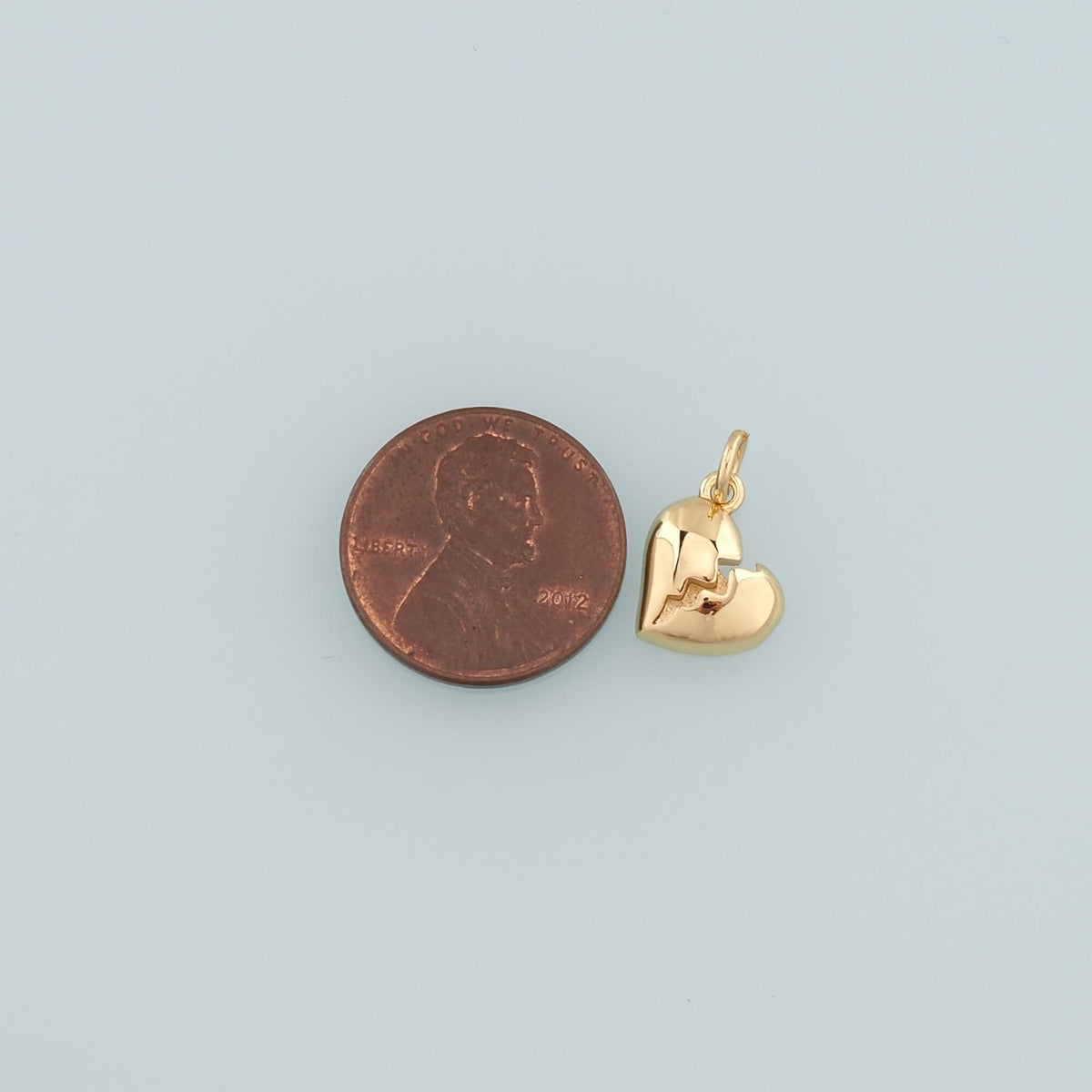 18K Gold Filled Heart Charm Pendant for Jewelry Making