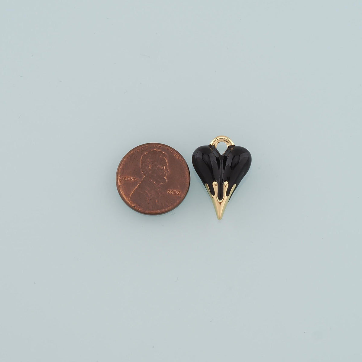 18K Gold Filled Heart Enamel Charm Pendant for Jewelry Making