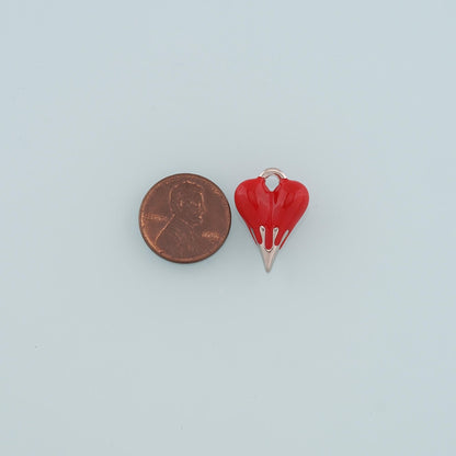18K Gold Filled Heart Enamel Charm Pendant for Jewelry Making