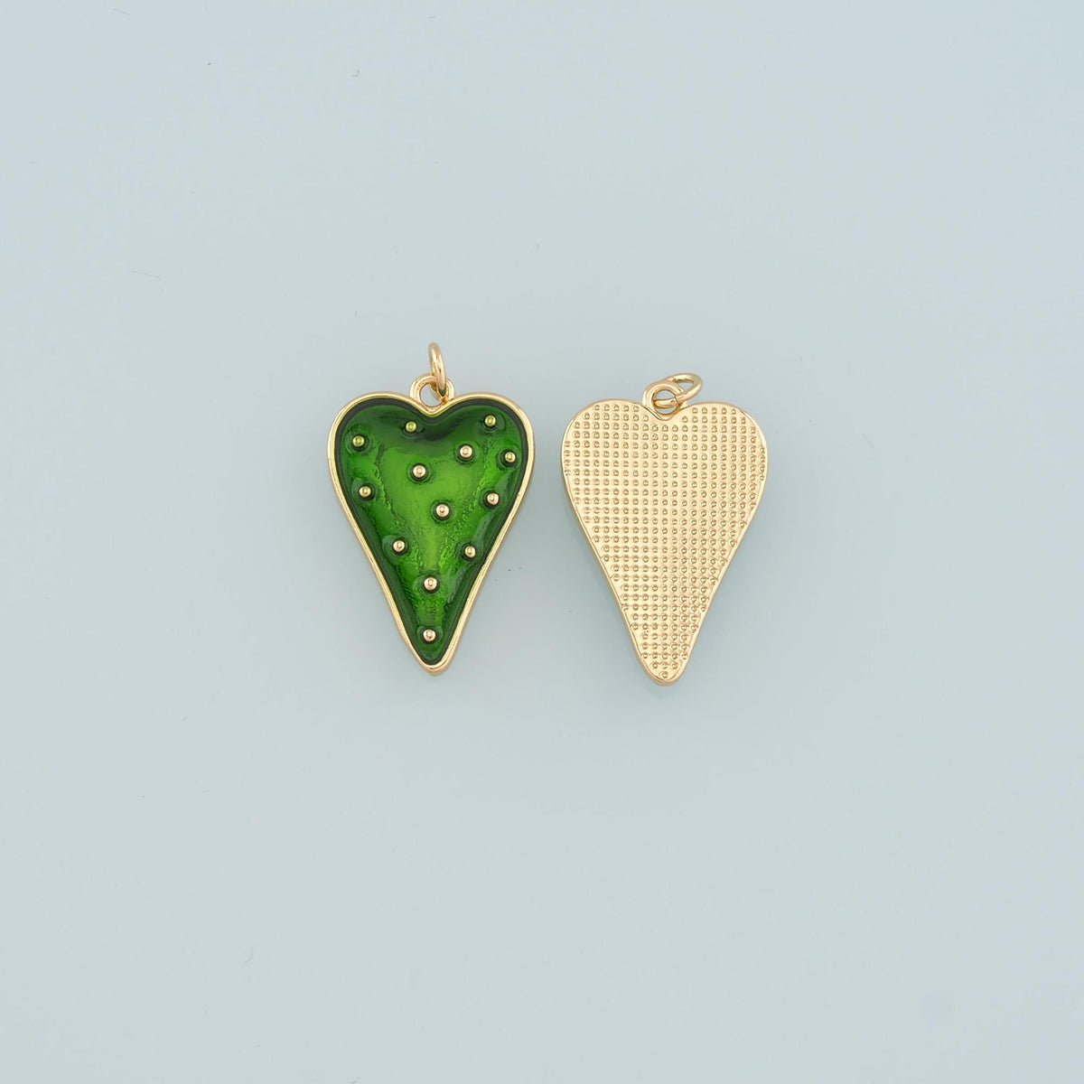 Gold Heart Charms,18K Gold Filled Heart Pendant,Enamel Heart Charm Bracelet Necklace for DIY Jewelry Making Supply