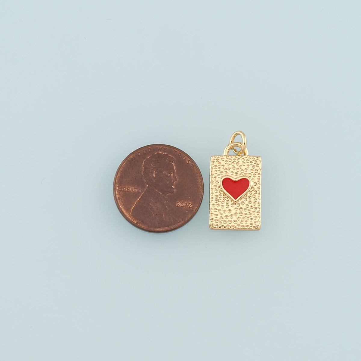 18K Gold Filled Heart Enamel Charm Pendant for Jewelry Making