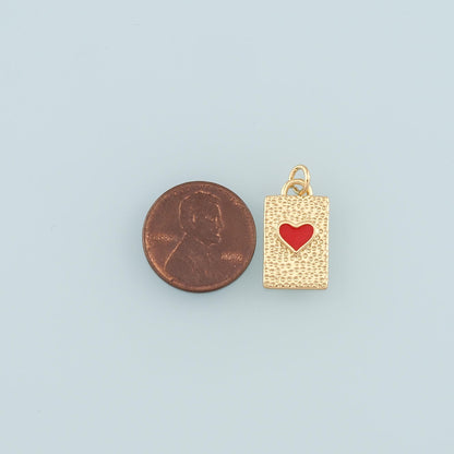 18K Gold Filled Heart Enamel Charm Pendant for Jewelry Making