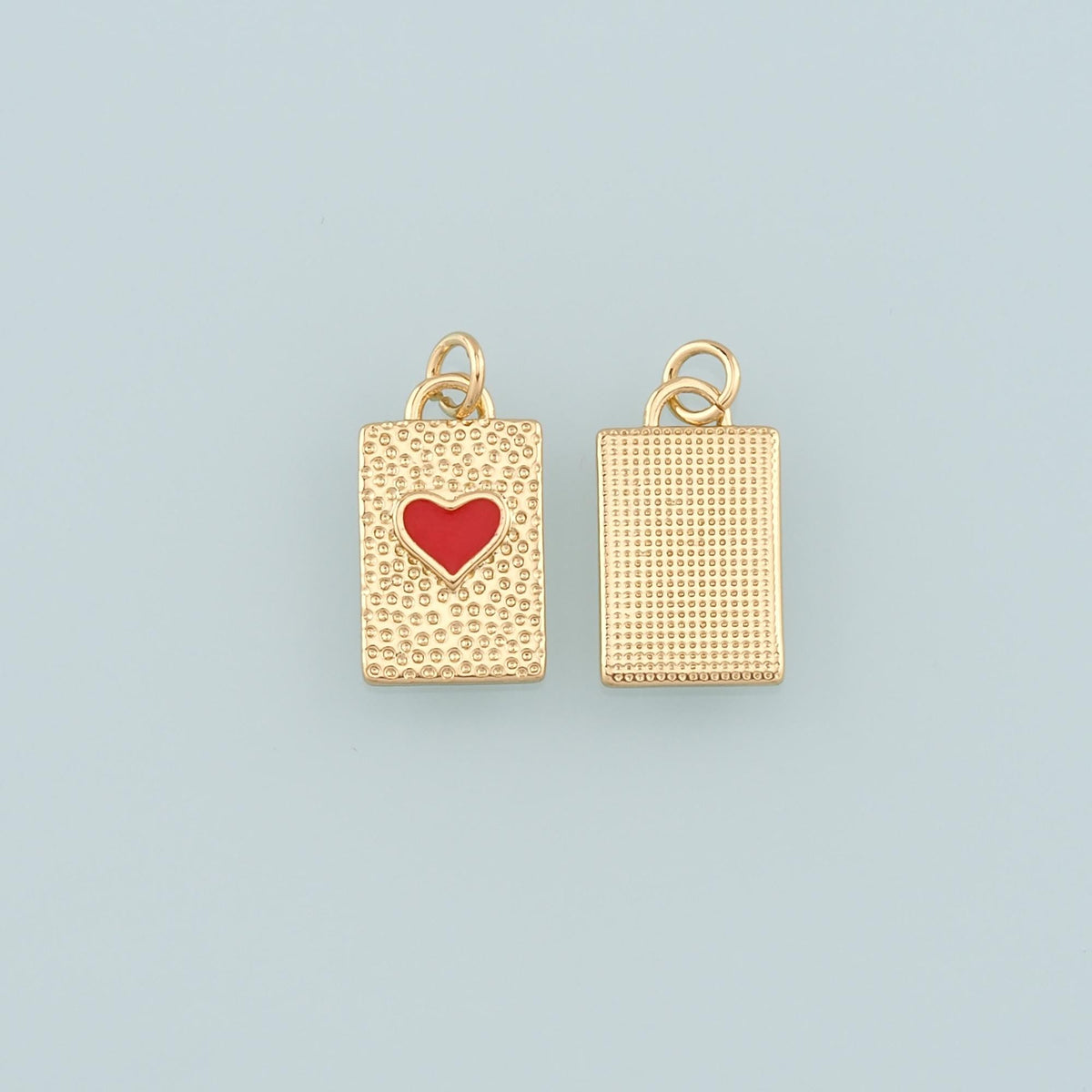 18K Gold Filled Heart Enamel Charm Pendant for Jewelry Making