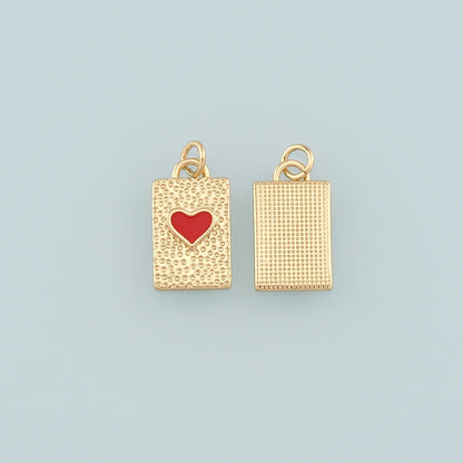 18K Gold Filled Heart Enamel Charm Pendant for Jewelry Making