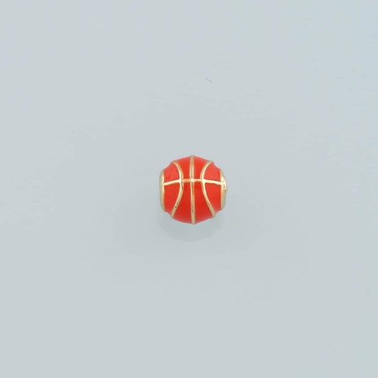 18K Gold Filled Basketball Spacer Bead,Enamel Ball Charm Bracelet Necklace for DIY Jewelry Making Supply
