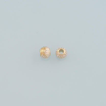 18K Gold Filled Volleyball Spacer Bead,Enamel Ball Charm Bracelet Necklace for DIY Jewelry Making Supply