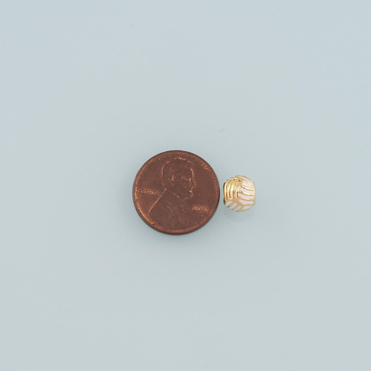 18K Gold Filled Volleyball Spacer Bead,Enamel Ball Charm Bracelet Necklace for DIY Jewelry Making Supply