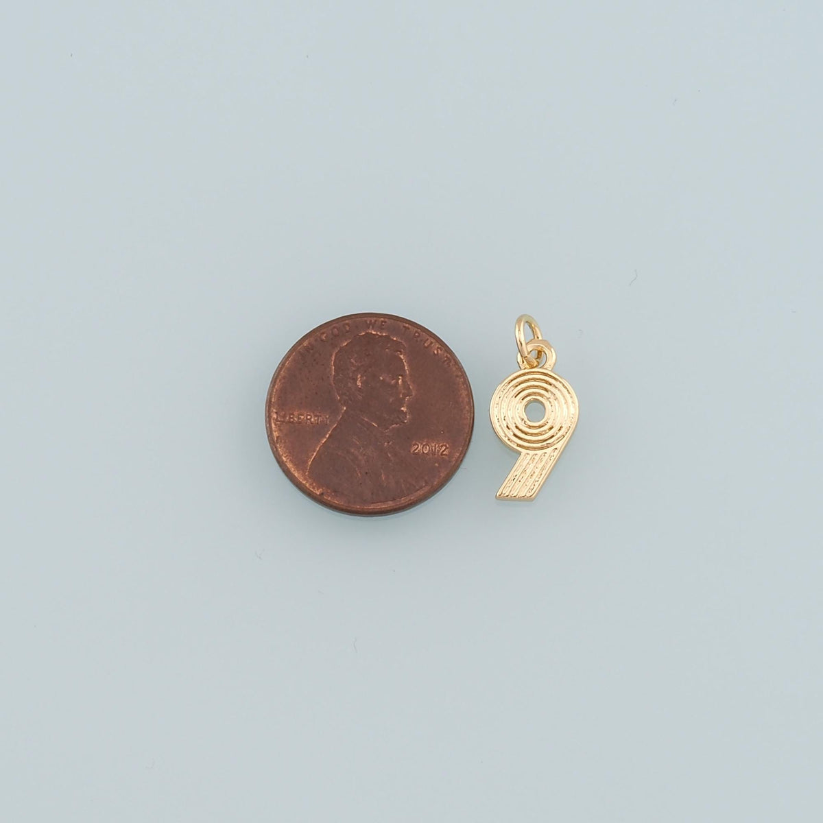 18K Gold Filled Number Pendant,Dainty Number Charm Bracelet Necklace for DIY Jewelry Making Supply