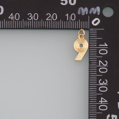 18K Gold Filled Number Pendant,Dainty Number Charm Bracelet Necklace for DIY Jewelry Making Supply