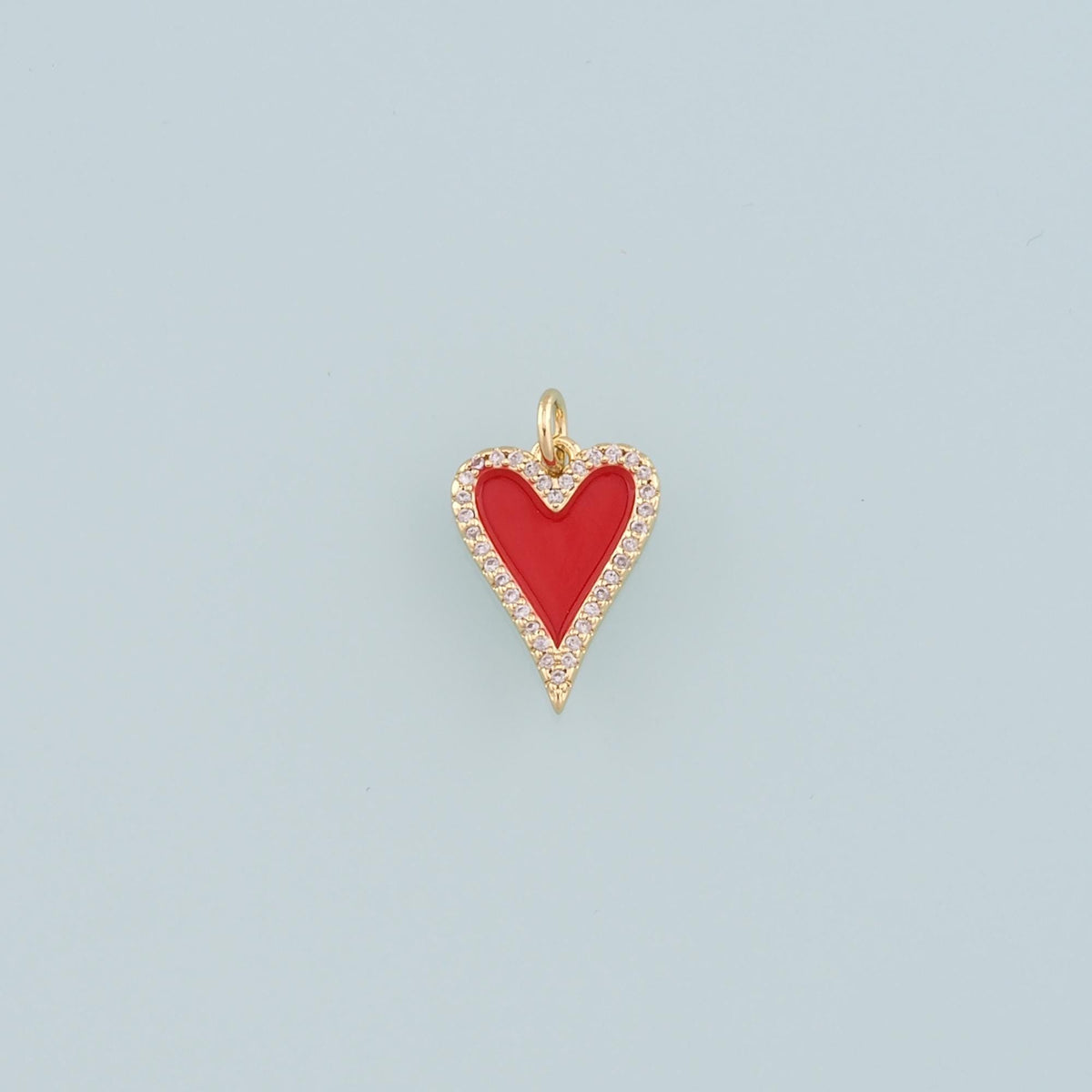 Gold Heart Charms,18K Gold Filled Heart Pendant,Enamel Heart Charm Bracelet Necklace for DIY Jewelry Making Supply