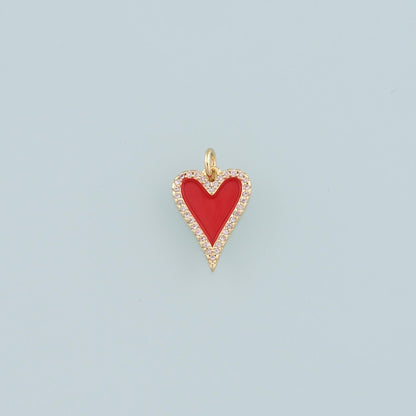 Gold Heart Charms,18K Gold Filled Heart Pendant,Enamel Heart Charm Bracelet Necklace for DIY Jewelry Making Supply