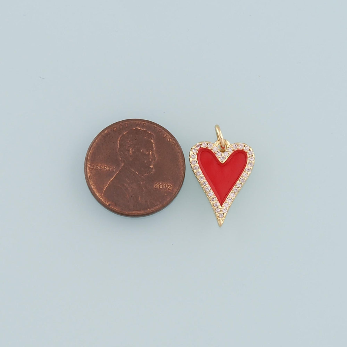 Gold Heart Charms,18K Gold Filled Heart Pendant,Enamel Heart Charm Bracelet Necklace for DIY Jewelry Making Supply