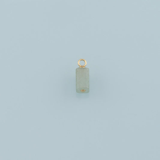 18K Gold Filled Rectangle Pendant,Natural Stone Charm Bracelet Necklace for DIY Jewelry Making Supply