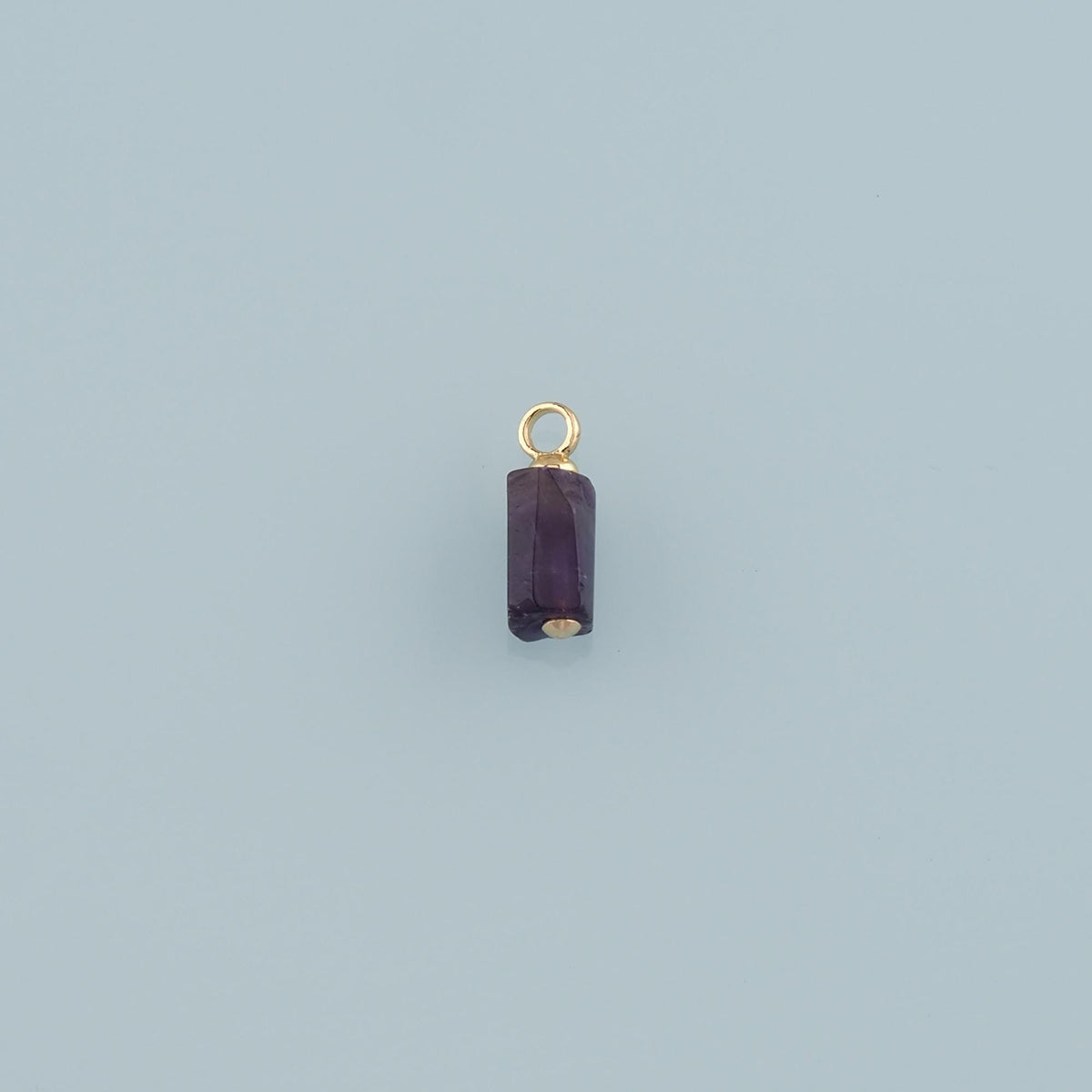 18K Gold Filled Cylinder Pendant,Natural Stone Charm Bracelet Necklace for DIY Jewelry Making Supply