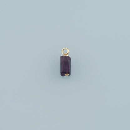 18K Gold Filled Cylinder Pendant,Natural Stone Charm Bracelet Necklace for DIY Jewelry Making Supply