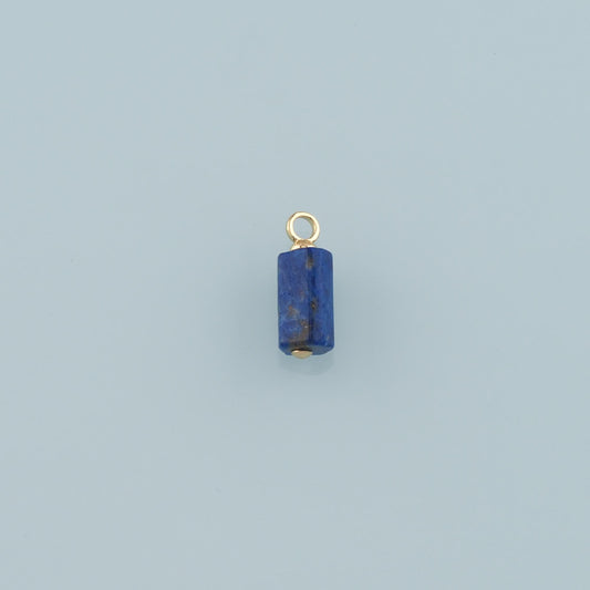 18K Gold Filled Cylinder Pendant,Natural Stone Charm Bracelet Necklace for DIY Jewelry Making Supply