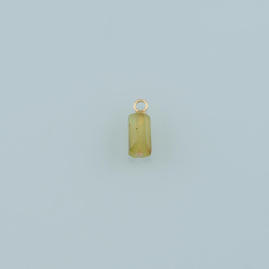 18K Gold Filled Cylinder Pendant,Natural Stone Charm Bracelet Necklace for DIY Jewelry Making Supply