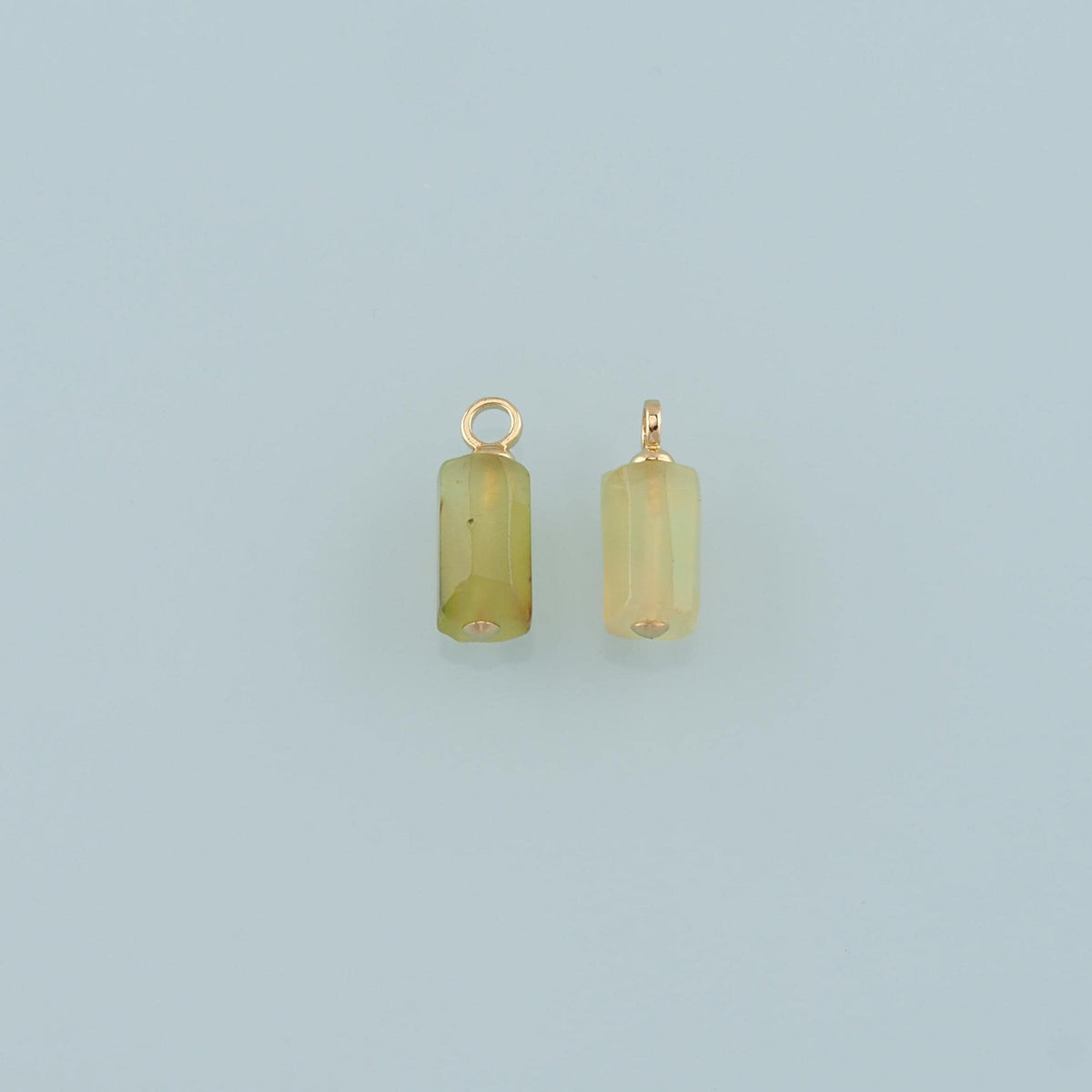 18K Gold Filled Cylinder Pendant,Natural Stone Charm Bracelet Necklace for DIY Jewelry Making Supply