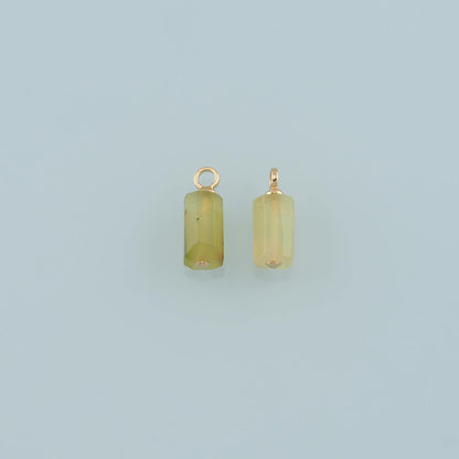 18K Gold Filled Cylinder Pendant,Natural Stone Charm Bracelet Necklace for DIY Jewelry Making Supply