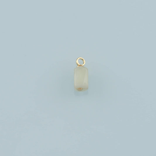 18K Gold Filled Cylinder Pendant,Natural Stone Charm Bracelet Necklace for DIY Jewelry Making Supply