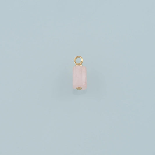 18K Gold Filled Cylinder Pendant,Natural Stone Charm Bracelet Necklace for DIY Jewelry Making Supply
