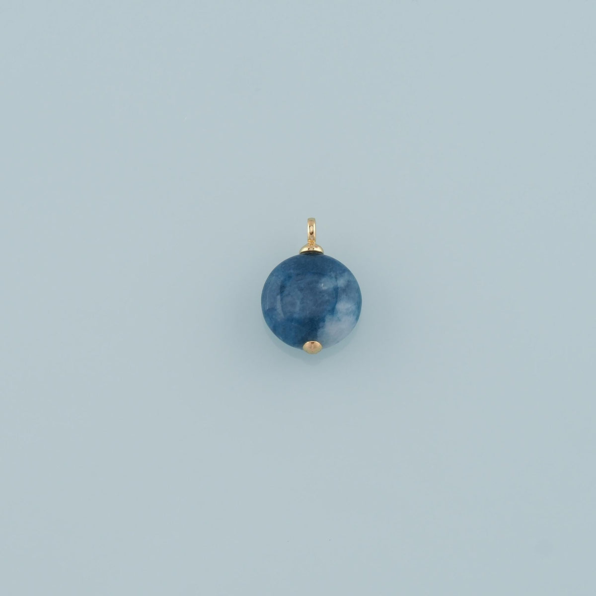 18K Gold Filled Round Pendant,Natural Stone Charm Bracelet Necklace for DIY Jewelry Making Supply