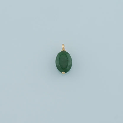 18K Gold Filled Oval Pendant,Natural Stone Charm Bracelet Necklace for DIY Jewelry Making Supply