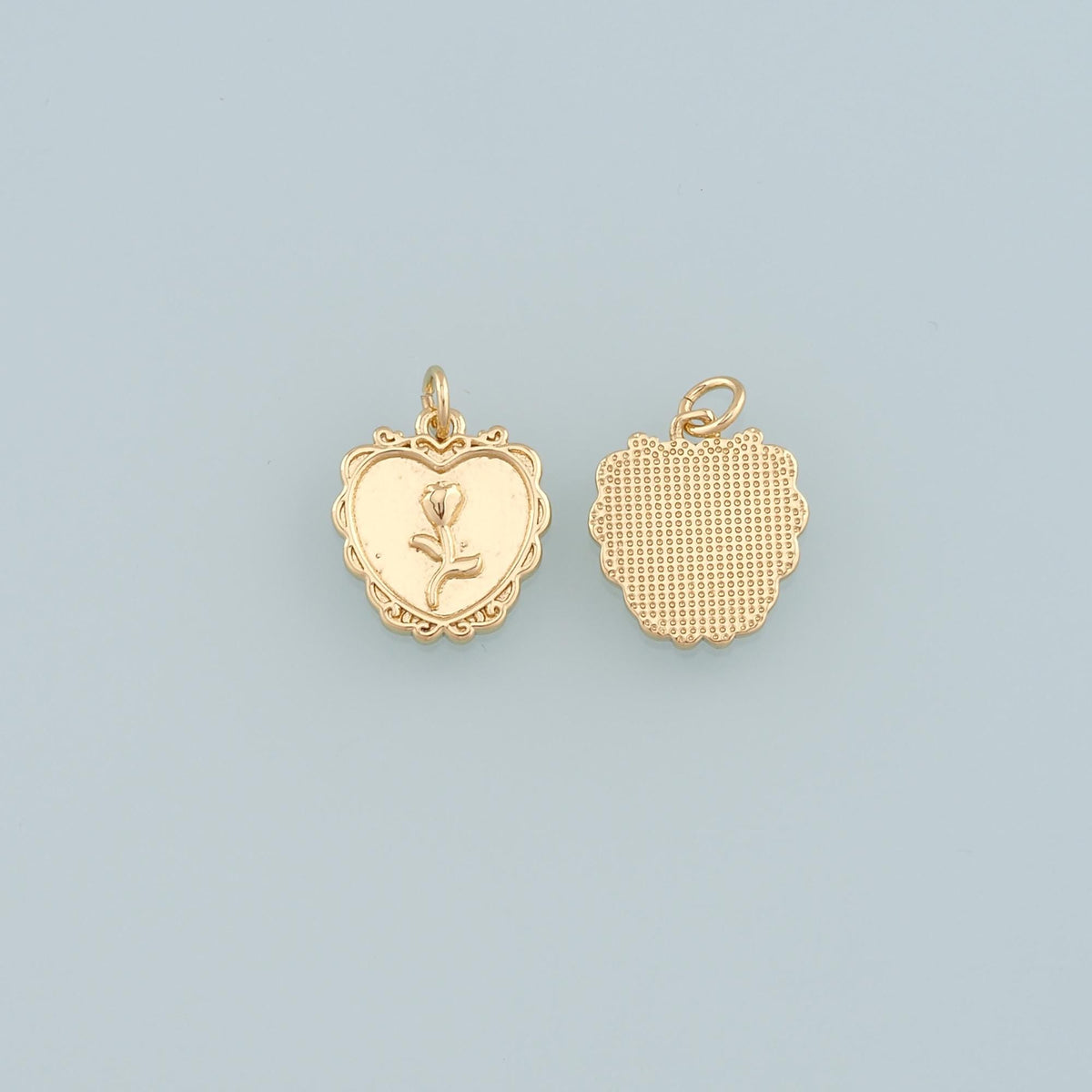 18K Gold Filled Heart Charm Pendant for Jewelry Making